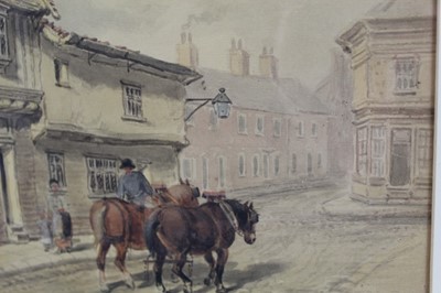 Lot 1001 - Thomas Smythe, set of four watercolour depictions of Ipswich Taverns and street scenes, The Halberd Inn, Saracens Head, St Margaret’s Green, Old Running Buck.