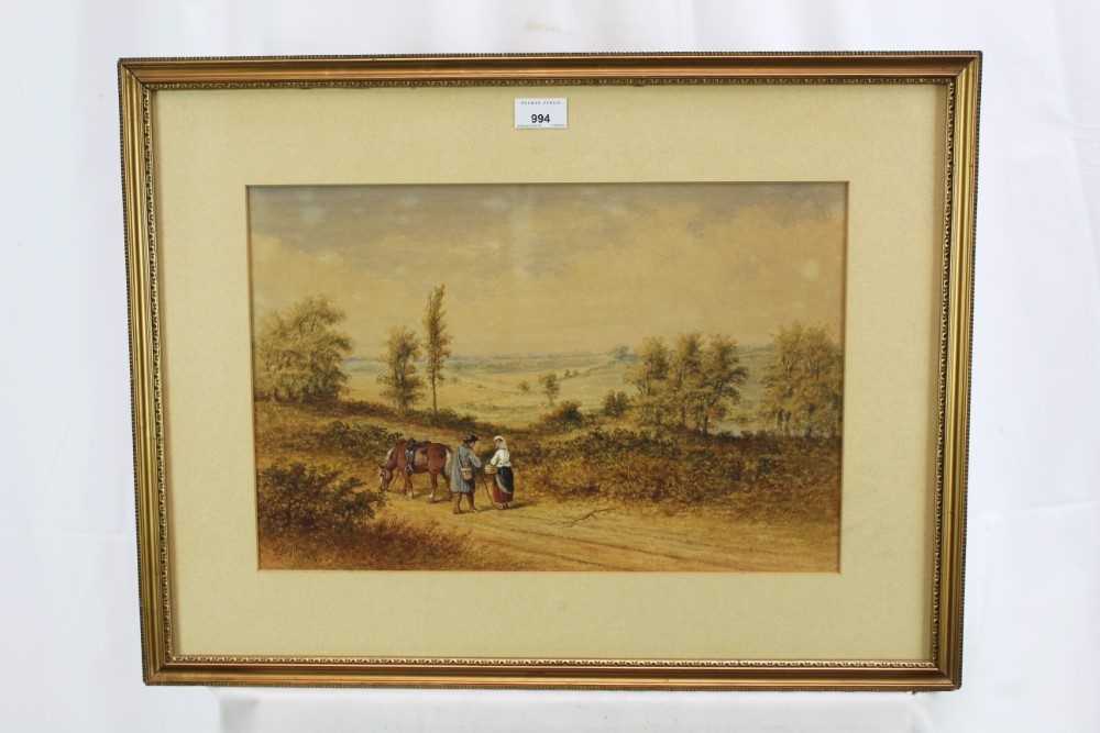 Lot 994 - Thomas Smythe watercolour, extensive landscape with figures