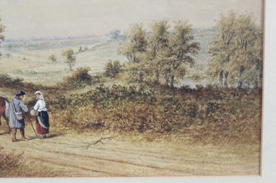 Lot 994 - Thomas Smythe watercolour, extensive landscape with figures