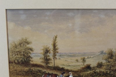 Lot 994 - Thomas Smythe watercolour, extensive landscape with figures