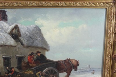 Lot 997 - Thomas Smythe (1825-1906) oil on canvas, The Snowball Fight, signed, 31cm x 46cm, in gilt frame