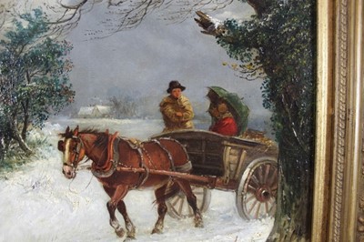Lot 995 - Thomas Smythe oil on canvas, Horse and cart in the snow