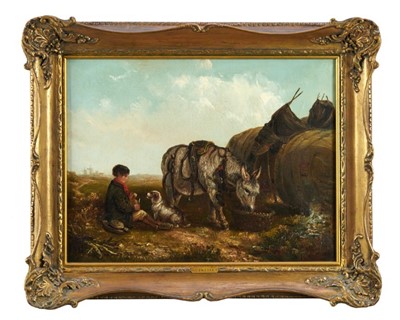 Lot 998 - Thomas Smythe oil on canvas, Gypsy camp with donkey