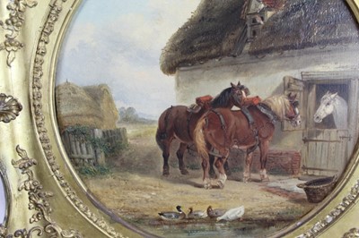 Lot 996 - Thomas Smythe circular oil on panel, farmyard scene