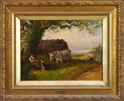 Lot 990 - Thomas Smythe (1825-1906) oil on panel, Gypsy Camp, probably a late work, signed, 30cm x 40cm, in gilt frame