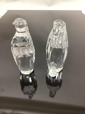 Lot 1286 - Two large Swarovski crystal Penguins