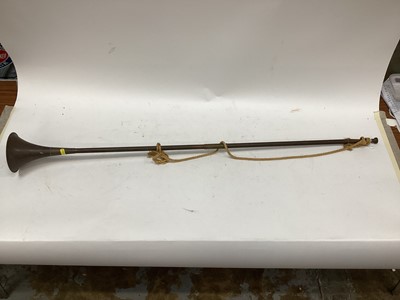 Lot 2642 - Copper hunting horn 120cm in length