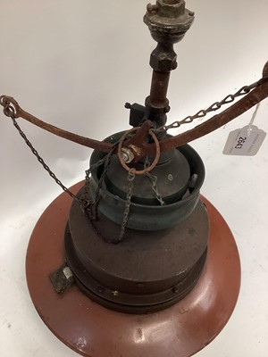 Lot 2643 - Brass railway station lamp