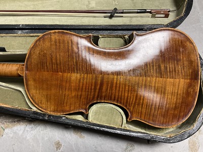 Lot 2220 - Antique violin, cased