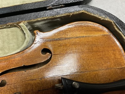 Lot 2220 - Antique violin, cased