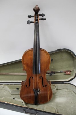 Lot 2220 - Antique violin, cased