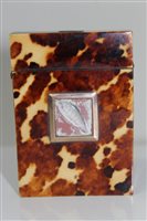 Lot 973 - Georgian tortoiseshell Carsd case with...