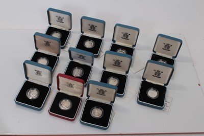 Lot 473 - G.B. - Royal Mint silver proof £1's to include 1983, 1988, 1989, 1990, 1991 x 2, 1994, 1995, 1996, 1997 & 1998 (N.B. All cased with certificates of Authenticity with the exception of 1983 without c...