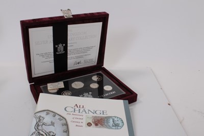 Lot 475 - G.B. - Royal Mint 25th Anniversary of Decimal Currency seven coin silver proof set 1996 (N.B. In case of issue with Certificates of Authenticity)