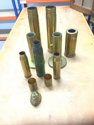 Lot 772 - Collection of various brass shell cases (1 box)