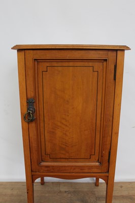 Lot 180 - Edwardian satinwood bedside cupboard with single door, 37cm wide x 31cm deep x 74cm high