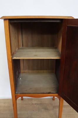 Lot 180 - Edwardian satinwood bedside cupboard with single door, 37cm wide x 31cm deep x 74cm high