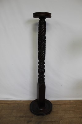 Lot 186 - Victorian-style torchere with foliate carved column, on circular base, 156cm high