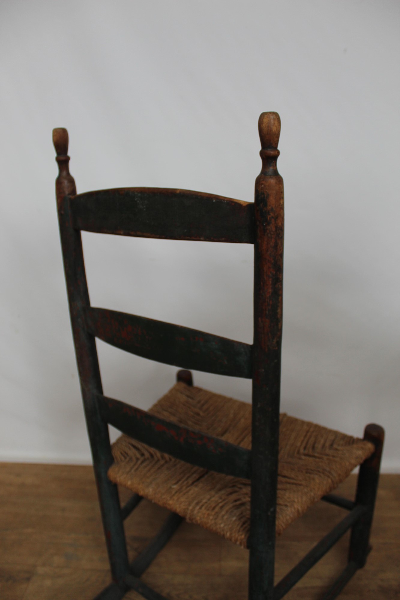 Lot 189 19th century painted ladder back rocking