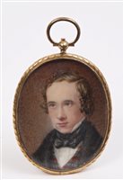 Lot 981 - English School, circa 1820, miniature on ivory...