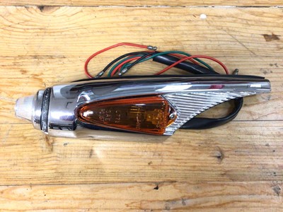 Lot 1930 - New old stock Triumph TR4 / TR4A / TR5 / 250 left hand (N/S) original Lucas front indicator and side light assembly, with clear side light glass, wired, with gasket.