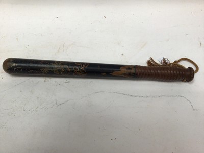 Lot 796 - 19th century painted Police truncheon with gilt VR cipher and 'C O ' below, 44 cm