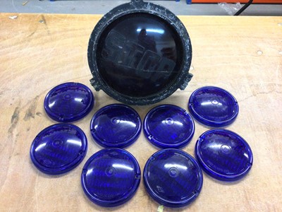 Lot 841 - Police stop light, together with a group of blue light covers (1 box)