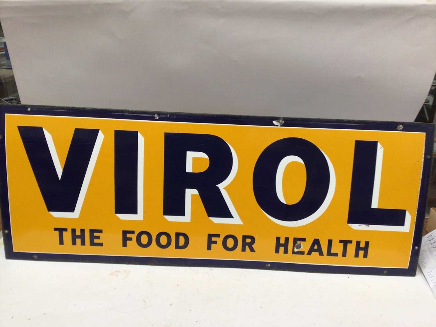 Lot 2541 - Large vintage enamel sign - 'Virol The Food