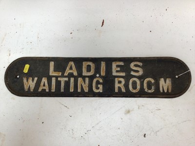 Lot 2543 - Original cast iron railway sign - Ladies Waiting Room