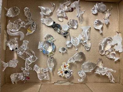 Lot 1301 - Selection of Swarovski crystal animals including fish, whale, duck, cat, squirrel etc