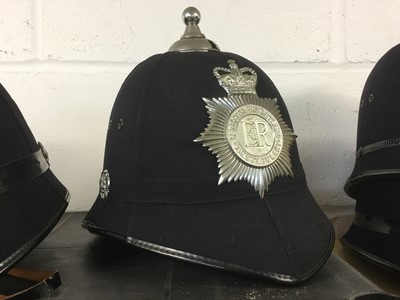 Lot 823 - Elizabeth II Leicester and Rutland Constabulary helmet with badge