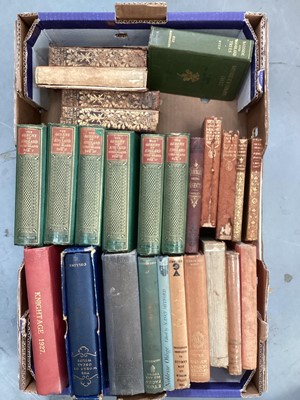 Lot 1792 - Six boxes of assorted reference and fiction, some antiquarian and decorative bindings