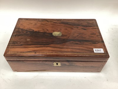 Lot 2525 - 19th century Rosewood writing slope, together with silver, white metal and other trinket boxes and ceramic trinket boxes.