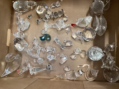 Lot 1305 - Selection of Swarovski crystal animals including Cobra, Rocking Horse, Cats etc