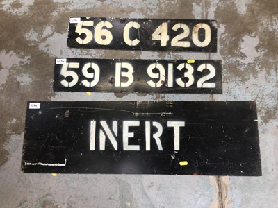 Lot 2534 - Group of nine various painted metal workshop signs.