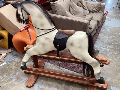 Lot 2595 - Good quality contemporary cantilever rocking horse by Horseplay Rocking Horses, with plaque to stand.