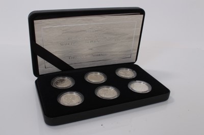 Lot 491 - G.B. - Royal Mint silver proof Britannia 20th Aniiversary one pound six coin collection 2007 (cased with certificate of authenticity) (1 coin set)