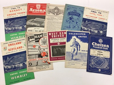 Lot 1452 - Football programmes selection including late 1950s England Internationals, Amateur Cup Final, FA Cup Final, and other league games (qty)