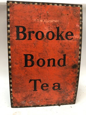 Lot 2608 - Vintage Brooke Bond Tea enamel sign, 76 x 51cm