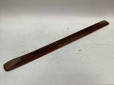 Lot 881 - Aboriginal carved wood spear throwing stick, 104.5cm in overall length