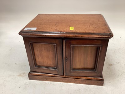 Lot 2617 - Early 20th century mahogany collectors chest with pair of hinged doors concealing three draws to interior, 29.5 x 22cm