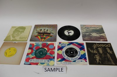 Lot 2237 - Two boxes of 1950s - 1990s records, various artists including Buddy Holly, Beatles, Pink Floyd etc