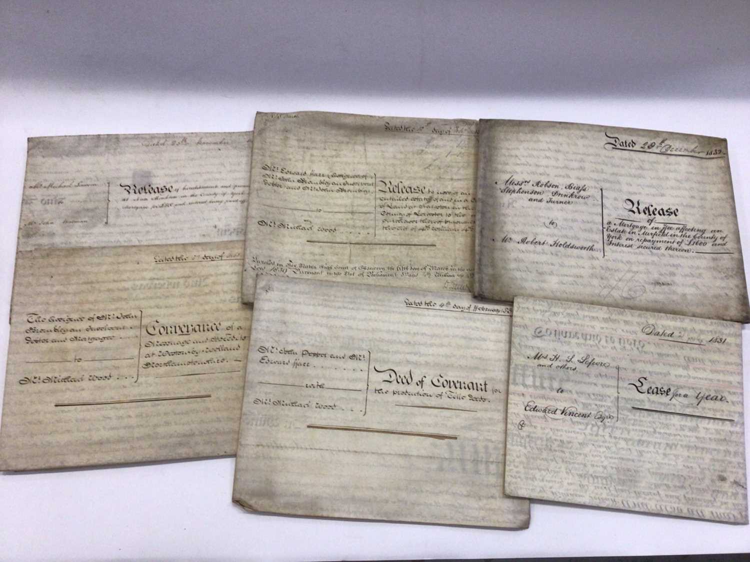 Lot 1501 - Selection of early parchment indentures 1880's onwards