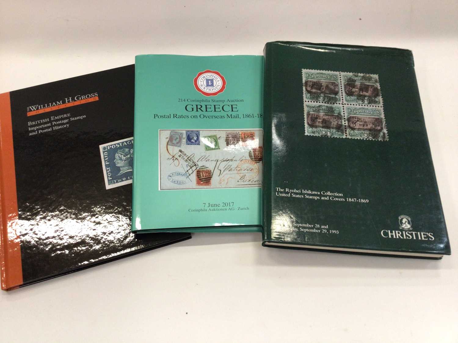 Lot 1558 - Stamp auction catalogues in two boxes inc Spink The Chartwell Collection, The Ryohei Ishikawa Collection, United States Stamps & Covers 1847-1869, Greece Postal Rates on Overseas Mail 1861-1878 and...