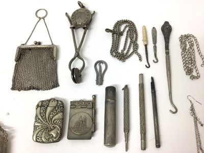 Lot 267 - Edwardian plated chatelain with various fittings and other items