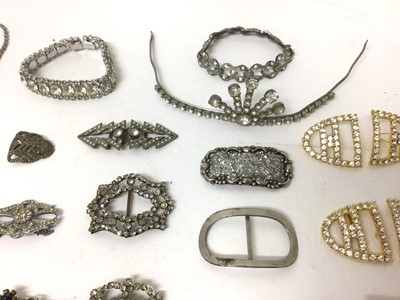 Lot 270 - Lot paste set buckles and other paste set jewellery