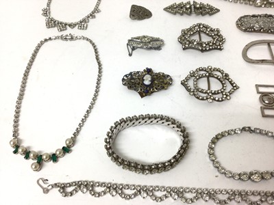 Lot 270 - Lot paste set buckles and other paste set jewellery
