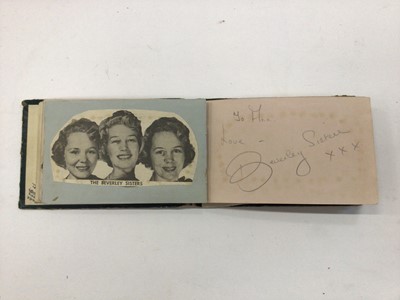 Lot 1482 - Autograph album containing 1950's and 60's period, including Bill Haley, Harry Secombe, Freddy Mills, Pete Murray, Tommy Steele.