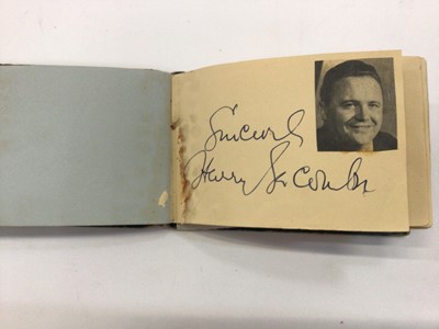 Lot 1482 - Autograph album containing 1950's and 60's period, including Bill Haley, Harry Secombe, Freddy Mills, Pete Murray, Tommy Steele.