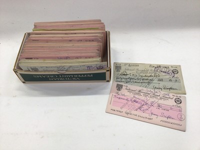 Lot 1485 - Collection of mostly 1960's returned bank cheques (1 box)